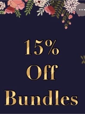 15% Off Bundles Graphic - Navy and Gold Floral